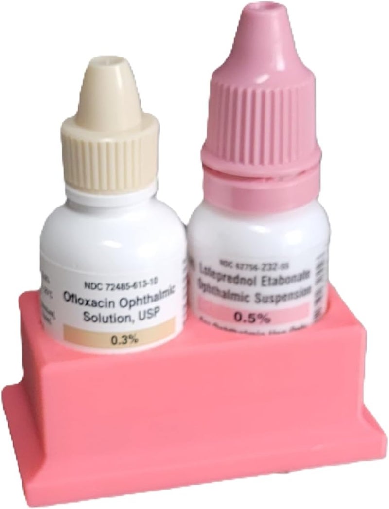 Znet3D Eye Drop Bottle Organizer, 2-Slot Stand (Pink) - Image 1